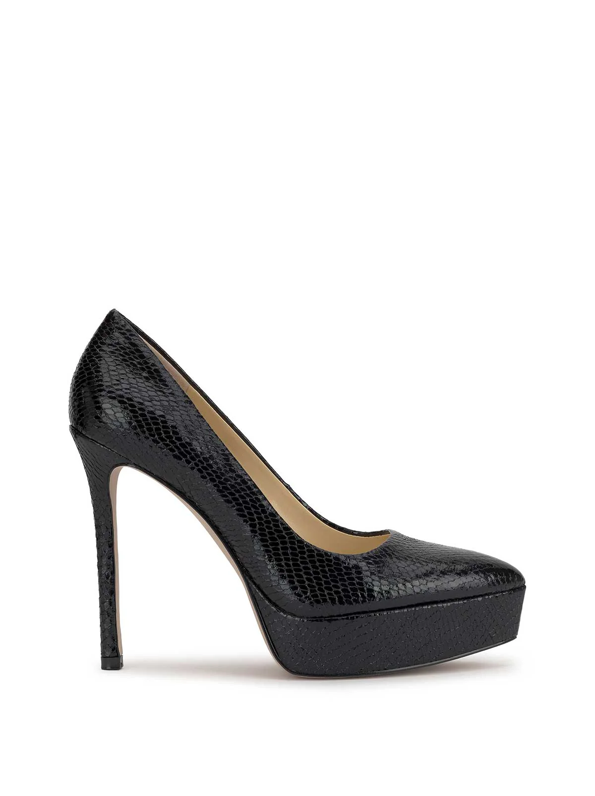 Sinelia Platform Pump in Black Snake