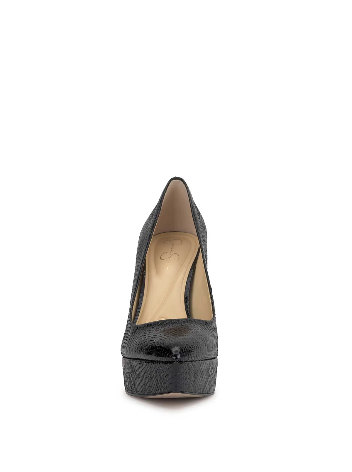 Sinelia Platform Pump in Black Snake