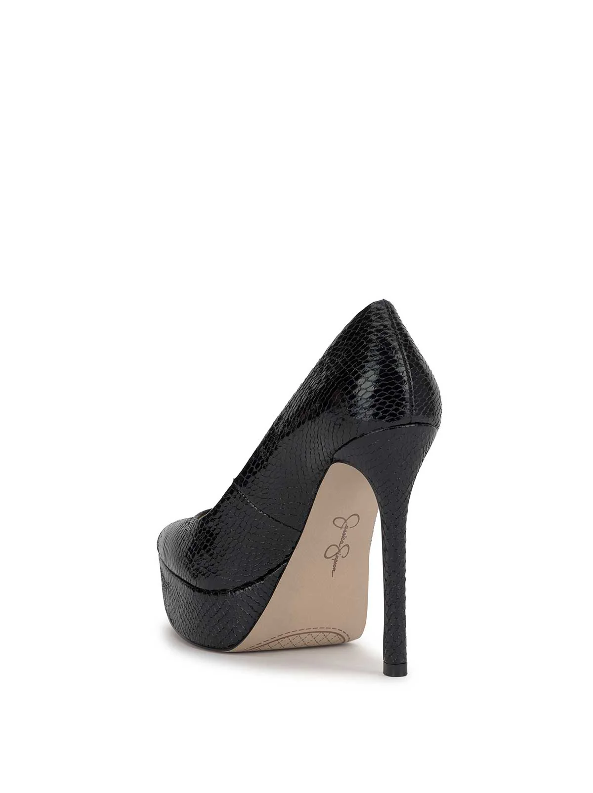 Sinelia Platform Pump in Black Snake