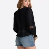 Elsie Babydoll Blouse in Black
