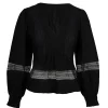 Elsie Babydoll Blouse in Black