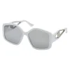 Oversized Geometric Sunglasses in White