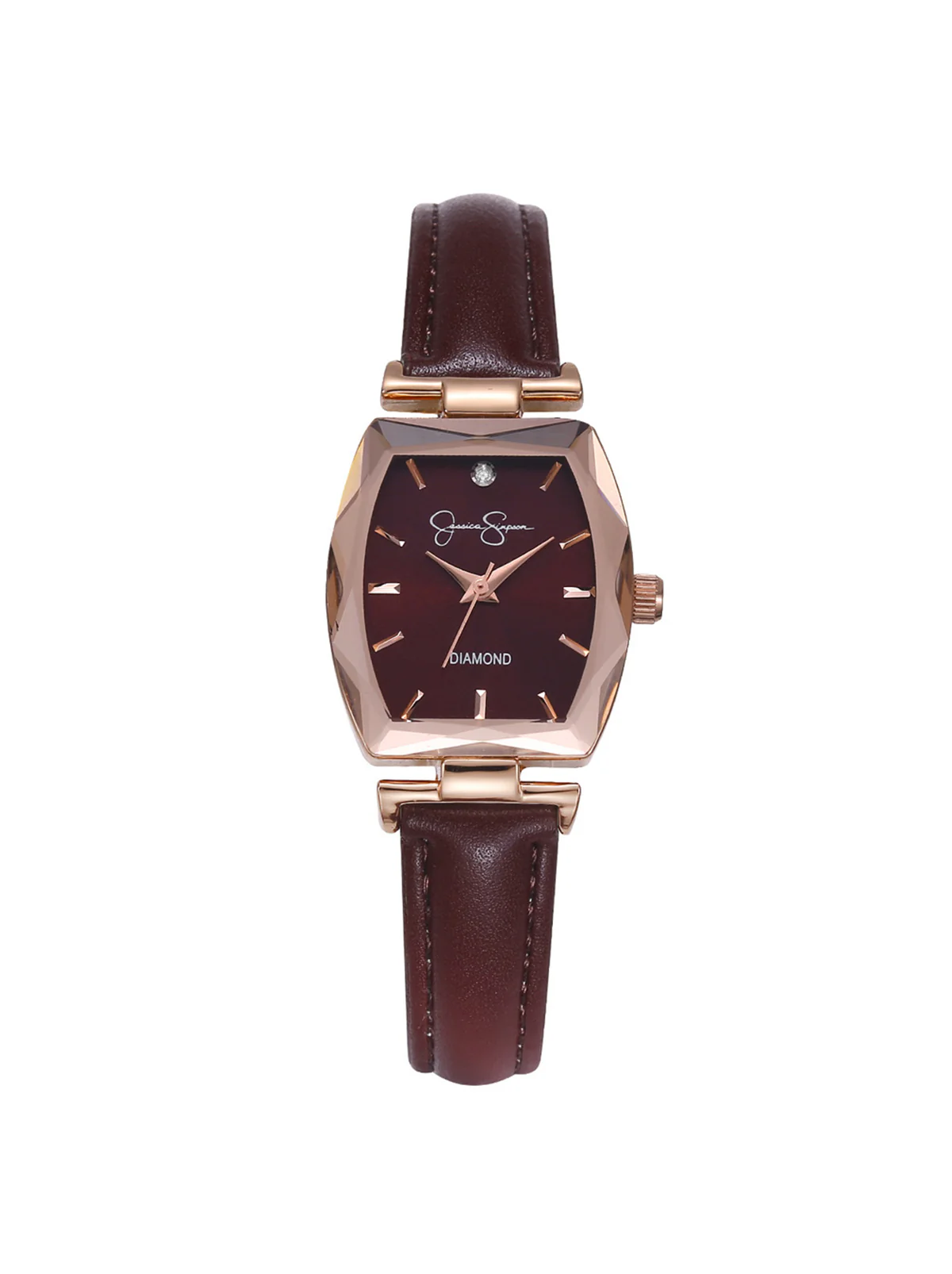 5772-diamond-dial-strap-watch-in-burgundy-1.webp Diamond Dial Strap Watch in Burgundy