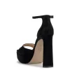 Telxia Ankle Strap Platform Sandal in Black