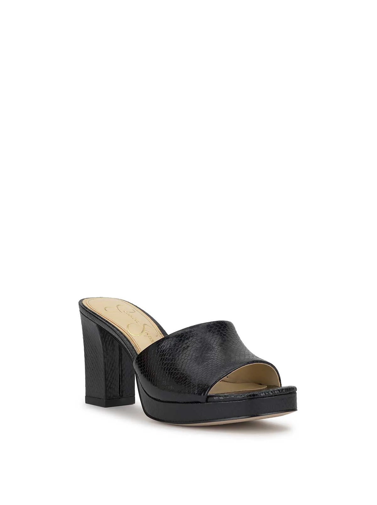 Elyzza High Heel Slide in Black Snake